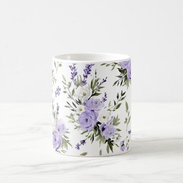 Caneca De Café Lindas Flores Lavanda (Centro)