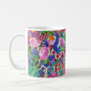 Caneca De Café Lindas Flores: Papel de Parede de Cores de Água Se