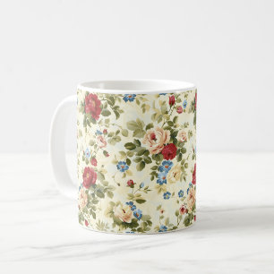 Caneca De Café Lindas Flores Românticas Primavera Vermelhas Girly
