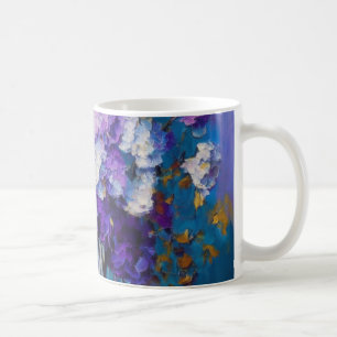 Caneca De Café Lindas Flores Roxas Vintage