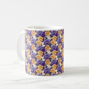 Caneca De Café Lindas Flores Violetas Românticas de Primavera Fem
