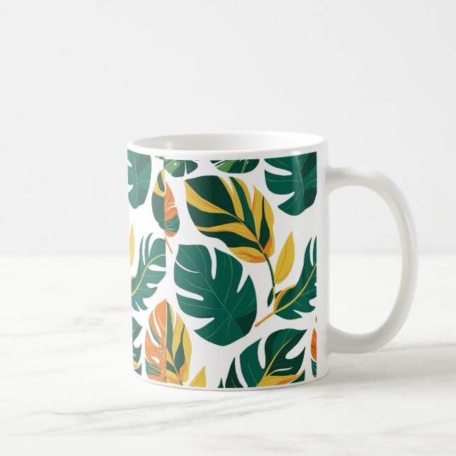 Caneca De Café Lindas Folhas de Copa (Direita)