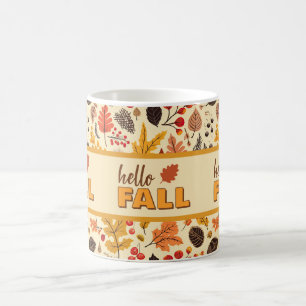 Caneca De Café Lindas folhas quentes de outono