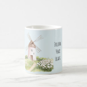Caneca De Café Lindas Ovelhas Rosadas Flores Rosas