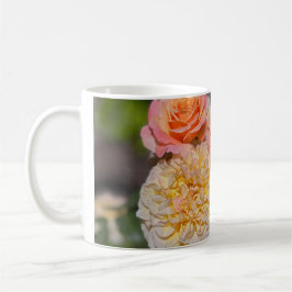 Caneca De Café Lindas Rosas Amarelas & Rosas