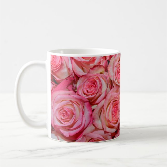 Caneca De Café Lindas rosas rosa (Esquerda)