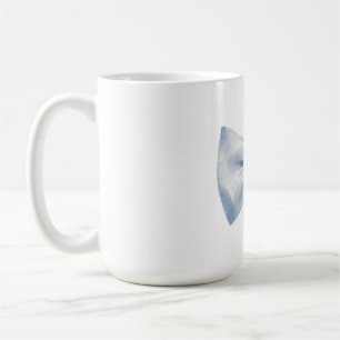 Caneca De Café Lindo Arco de Fita Azul Suave Aquarela Estética Co