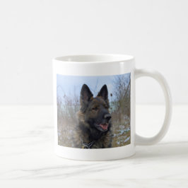 Caneca De Café lindo cachorro preto e bronze da raça Pastor Alemã