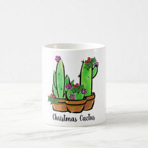 Caneca De Café Lindo cacto de Natal cactos suculentas de férias 