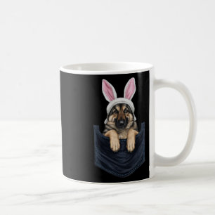 Caneca De Café Lindo chapéu de coelho de cachorro pastor alemão f