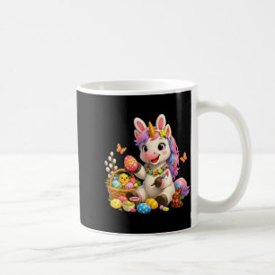 Caneca De Café Lindo coelho unicórnio de páscoa ovo arco-íris mág
