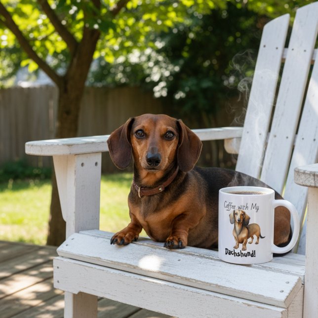 Caneca De Café Lindo Dachshund castanho CAFÉ (Criador carregado)