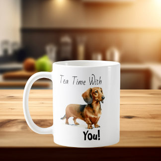 Caneca De Café Lindo Dachshund Personalizado