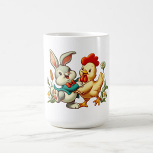 Caneca De Café Lindo desenho animado vintage de Frango & Coelho