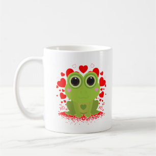 Caneca De Café Lindo Design de Café Kawaii Sapo Corações XOXO Amo