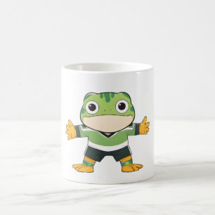 Caneca De Café Lindo Design de Guarda-Redes Sapo de Futebol Kawai
