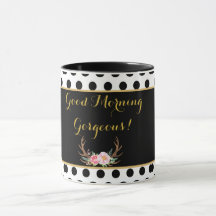 Caneca de café lindo do bom dia