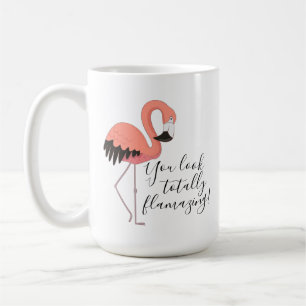 Caneca De Café Lindo Flamingo Rosa Engraçado Texto Totalmente Fla