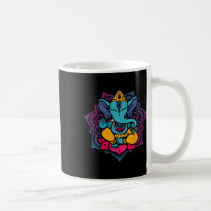 Caneca De Café Lindo Ganesha no Mandala de Meditação do Lótus de