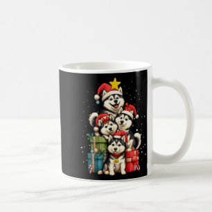 Caneca De Café Lindo Husky Siberiano Le Cachorro Árvore de Natal