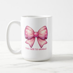 Caneca De Café Lindo Laço Rosa - Massa Cute Para Segurar