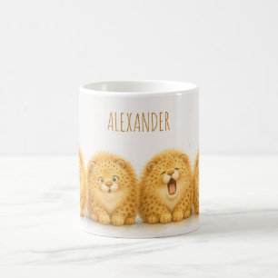 Caneca De Café Lindo Leopardo Fofo Aquarela Crianças