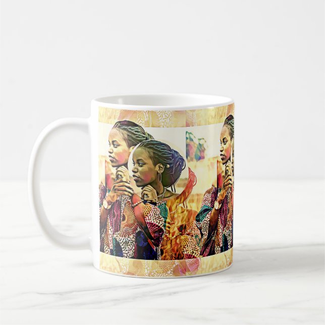 Caneca De Café Lindo mulher negra digital (Esquerda)