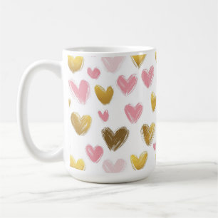 Caneca De Café lindo padrão de dia de os namorados