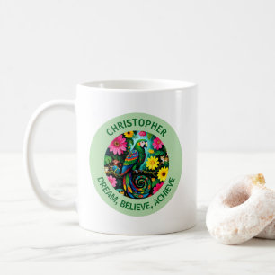 Caneca De Café Lindo Papagaio Fada Passaro