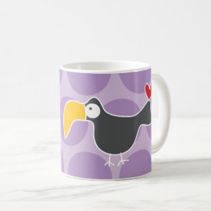 Caneca De Café Lindo passararo tucano preto de desenho animado po