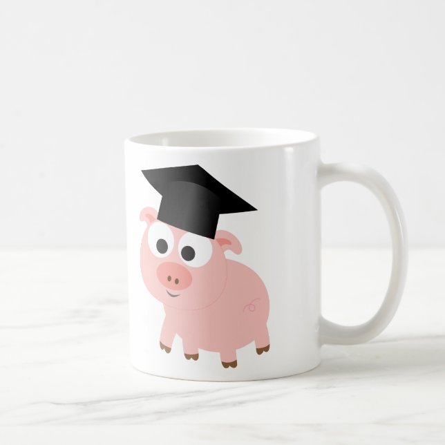 Caneca De Café Lindo Porco de Formatura (Direita)