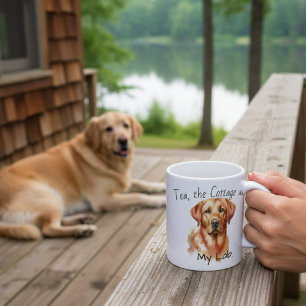 Caneca De Café Lindo Retriever Golden Personalizado