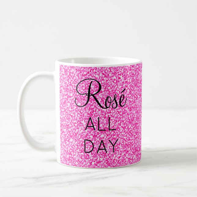 Caneca De Café Lindo Rosé Rosa Dia Todo Brilho Rosa Quente (Esquerda)