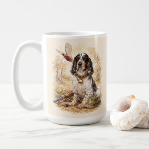 Caneca De Café Lindo Setter com Faisões, Arte