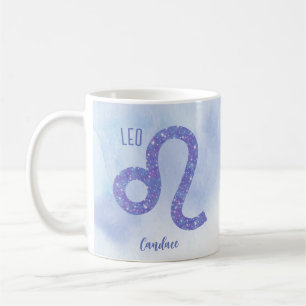 Caneca De Café Lindo Símbolo de Astrologia de Leo Personalizado R