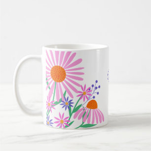 Caneca De Café Lindos Daisies com nomes personalizados
