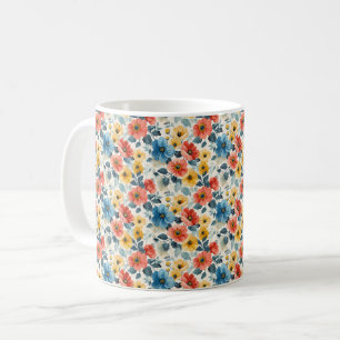 Caneca De Café Lindos Estilosos Românticos Flores de Primavera Fe