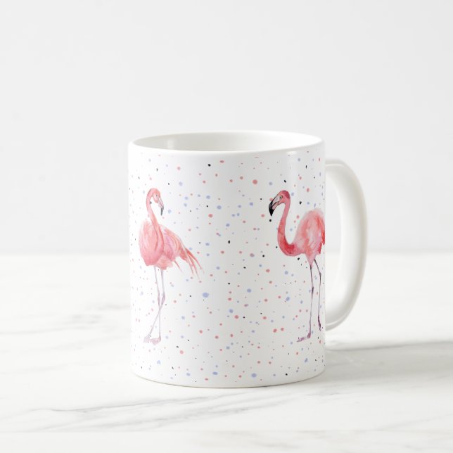 Caneca De Café Lindos flamingos cor-de-rosa (Frente Esquerda)