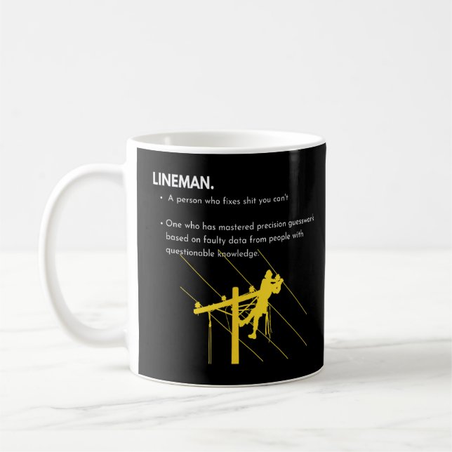 Caneca De Café Lineman Definição com Clima Polar para Linemen S (Esquerda)