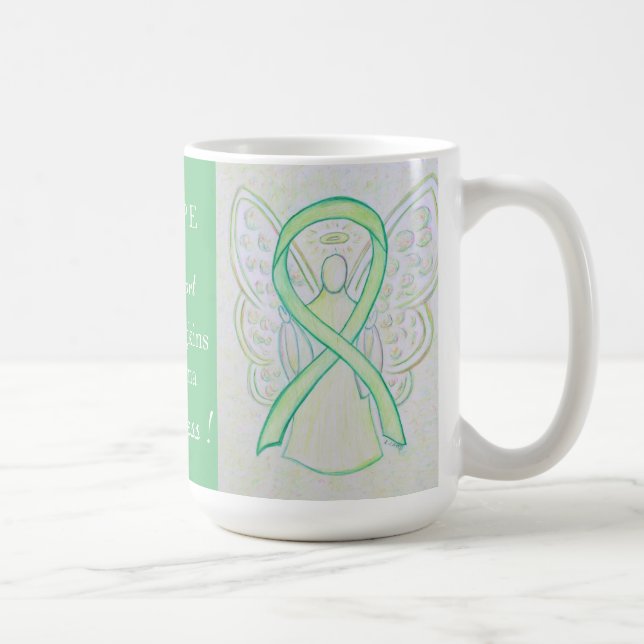 Caneca De Café Linfoma Não Hodgkins Sensibilização Fita Angel Mug (Direita)
