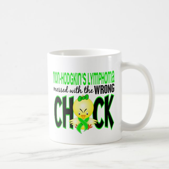 Caneca De Café Linfoma Non-Hodgkin sujado com o pintinho errado (Direita)