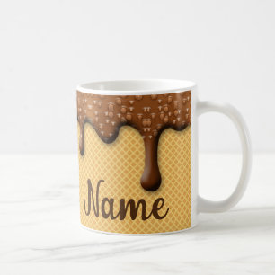 Caneca De Café Lingando Sorvete de Chocolate Cone Coffee Mug, Xíc