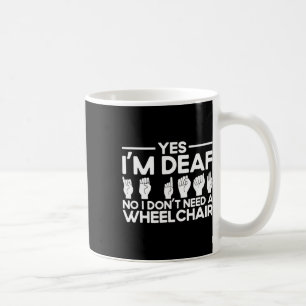 Caneca De Café Língua de Sinais Asl Sim Eu Sou Surdo