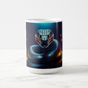 Caneca De Café Língua de Víbora Prateada Piscando