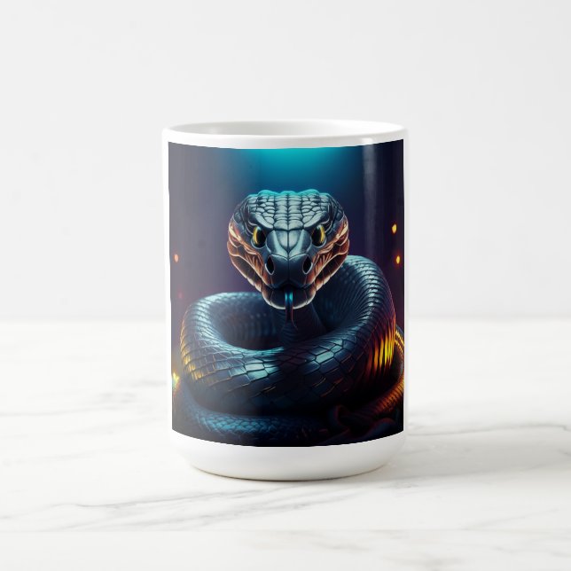 Caneca De Café Língua de Víbora Prateada Piscando (Centro)