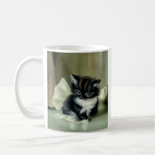 Caneca De Café Língua Vintage de Cristóvão Preto e Branco
