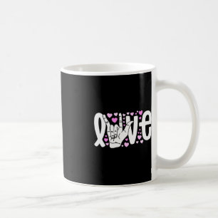Caneca De Café Linguagem de Sinais Amor ASL Seja meio surdo