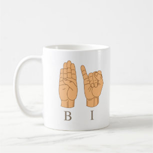 Caneca De Café Linguagem de Sinais Bi Bissexual