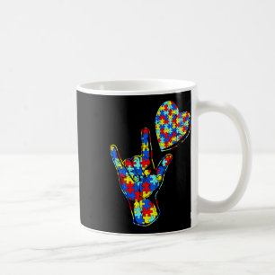 Caneca De Café Linguagem de Sinais de Amor Autismo Sensibilização