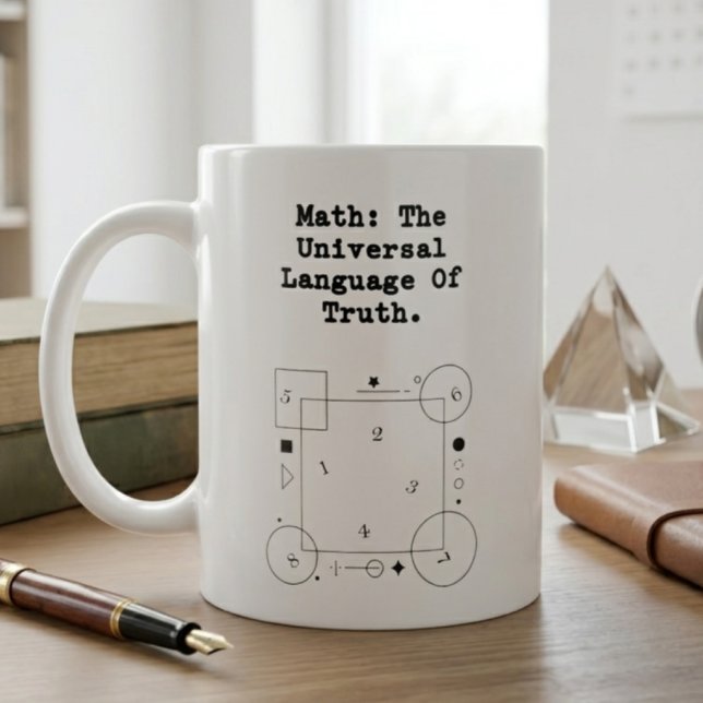 Caneca De Café Linguagem Universal Matemática | Educador de Verda (Criador carregado)